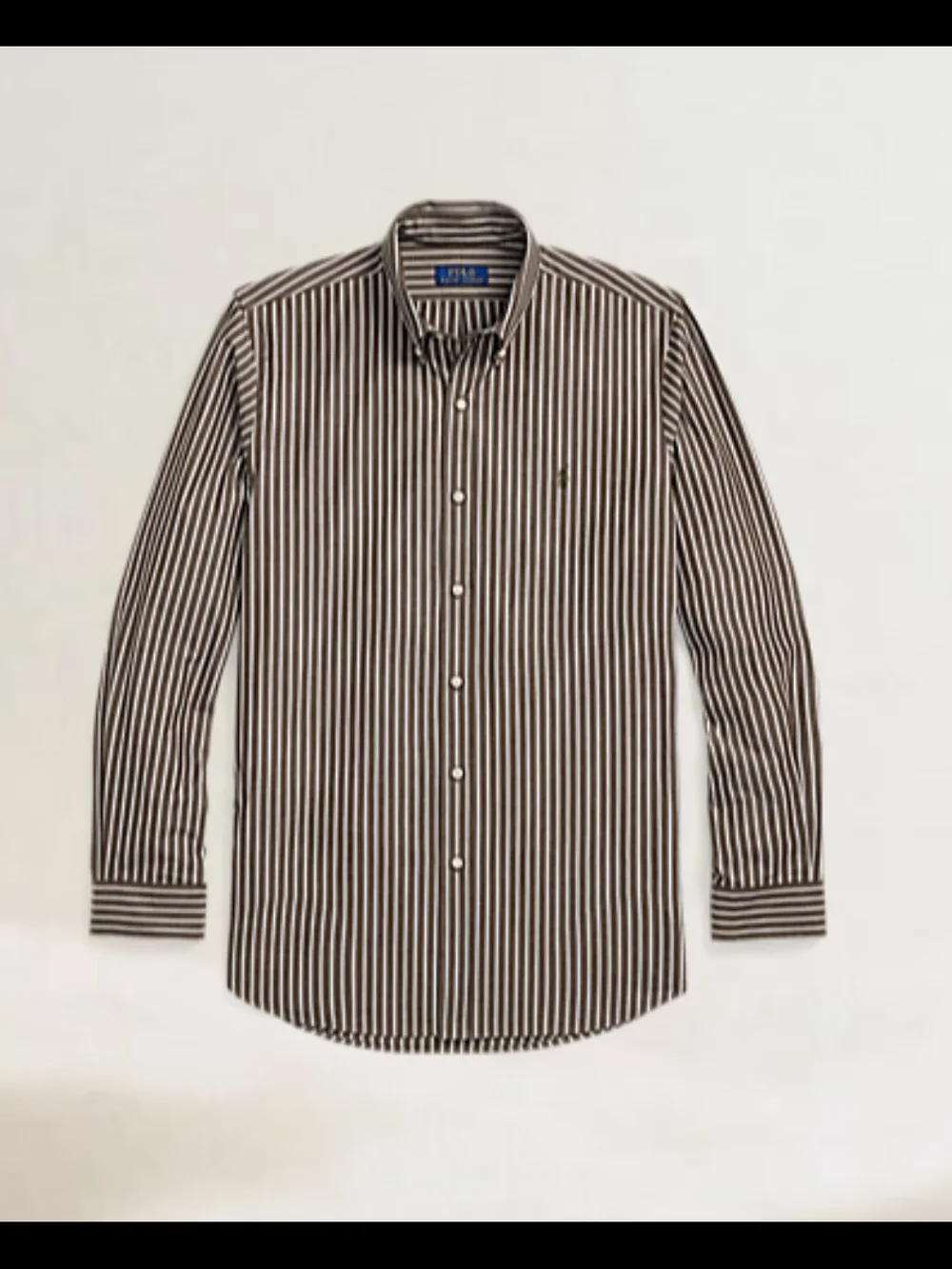 Polo by Ralph Lauren Brown and White Striped Dress Shirt